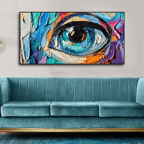 Abstract Picture of a Beautiful Girl's Eye Canvas Wall Painting ...