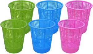 Wonder Plastic Jali 222 Open Dustbin, Set of 6 Pcs, 7 Ltr Dustbin, Pink ...