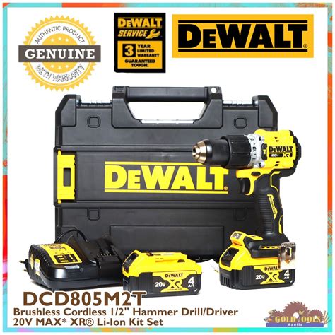DeWalt DCD805M2T Brushless Cordless 1/2″ Hammer Drill/Driver 20V MAX ...