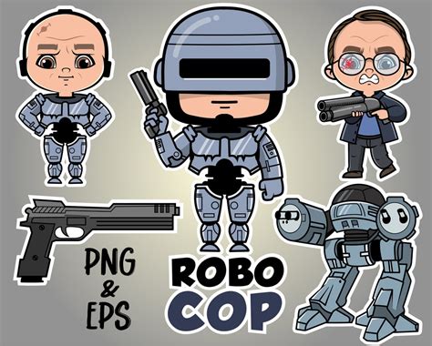 Buy Robocop Clipart Png, Robot Cop Bundle, Robot Movie 90s, Cute Little ...