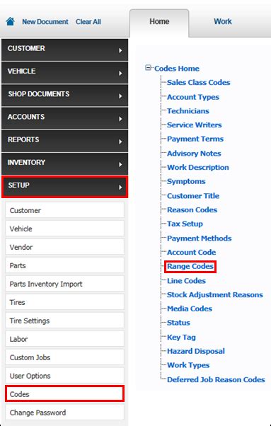Code Settings- Range Codes | ALLDATA