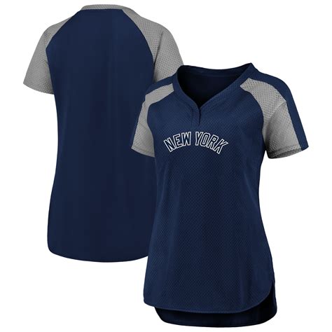 Women's New York Yankees Fanatics Navy/Gray Iconic League Diva Raglan V ...