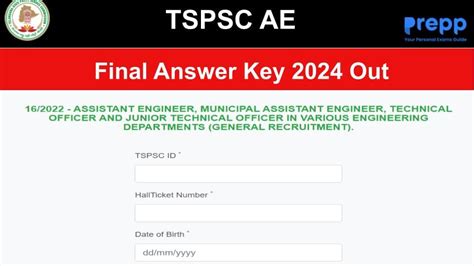 TSPSC AE Final Answer Key 2024 Out at tspsc.gov.in; Download PDF