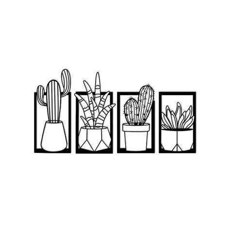 EFINITO Pack Of 4 Wall Decor Indoor Tree Design Wooden Frame Set Cutout ...