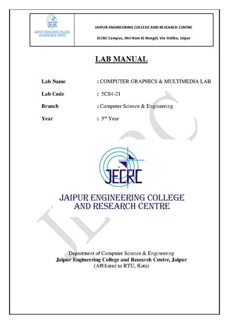 CGM Lab Manual - JECRC Campus, Shri Ram Ki Nangal, Via-Vatika, Jaipur ...
