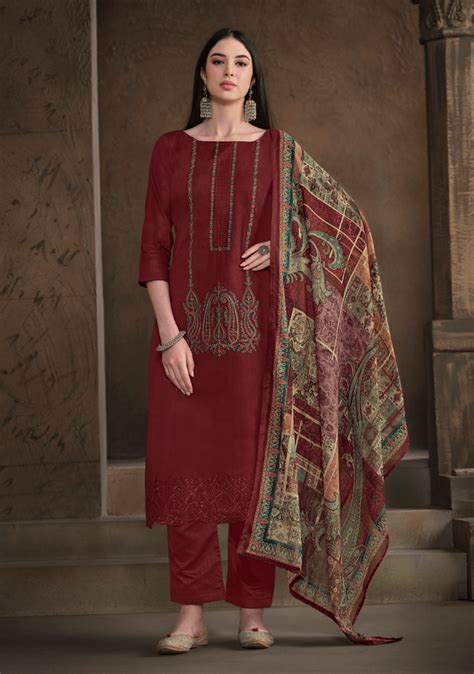 Cotton Embroidered Dress Material - Best Quality Fabrics