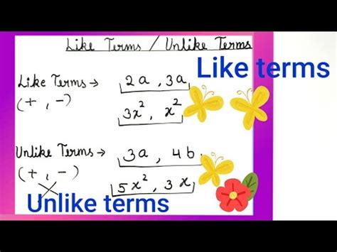 Like terms and unlike terms. Like terms class 7 th. How to find like ...