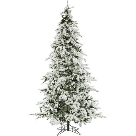 Christmas Time 7.5-ft White Pine Flocked Pre-lit Flocked Artificial ...
