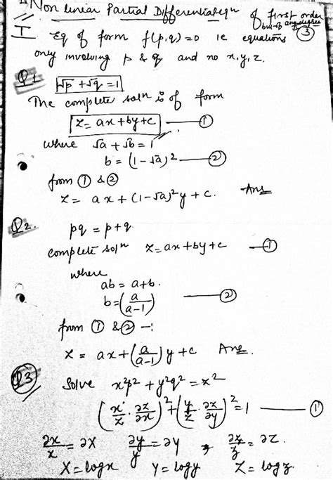 Unit 1: Non-Linear PDE General Methods and Solutions - Studocu