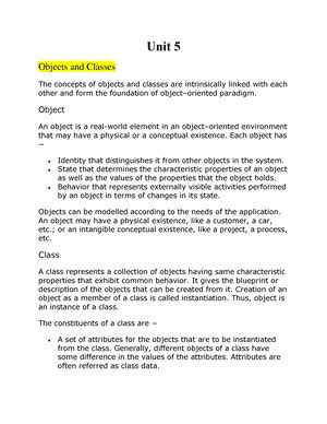 UNIT 1and UNIT 2 notes - OBJECT ORIENTED SYSTEM DESIGN (KCS - 054) ABES ...