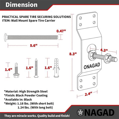 ONAGAD Wall Mount Spare Tire Holder Mount, Upgraded Spare India | Ubuy