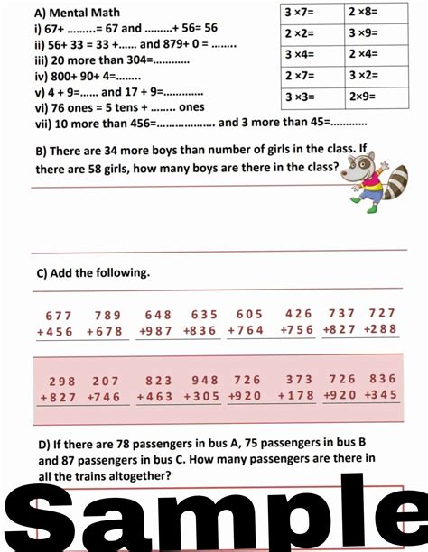 Class 2 Grade 2 Mathematics Practice Worksheets Book| Cbse/icse ...