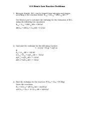 Image result for Enthalpy Practice Problems