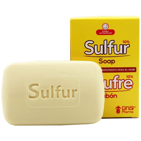 Biosulfur Grisi Sulfur Soap, Acne Treatment, Cleaner Bar Soap, for Oily ...