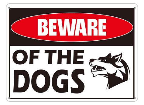 Beware of Dog Sign - Metal Warning the Dogs Signs for Fence Gate for ...