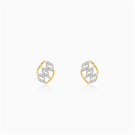 Gold Glam Lab Grown Diamond Stud Earrings – Heer by GIVA