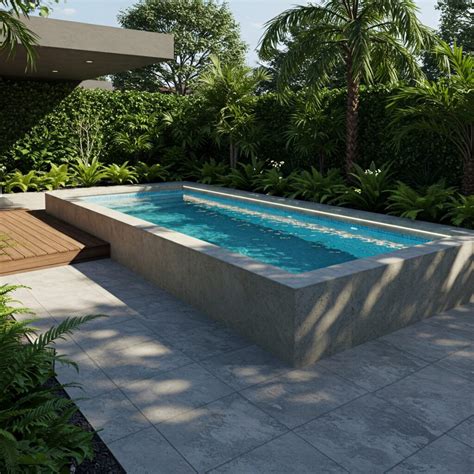 How to Design a Classy Above-Ground Concrete Pool with a Compact Deck ...