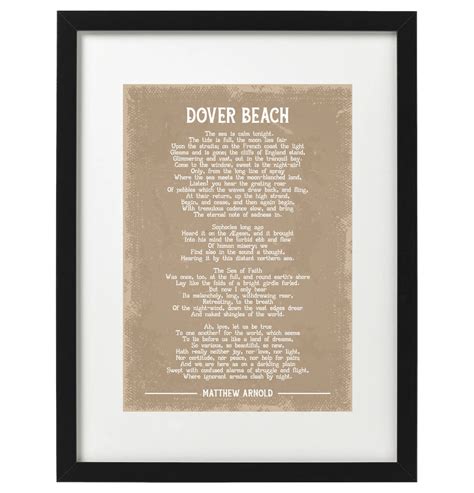 Matthew Arnold Dover Beach Poem Art Print - Etsy