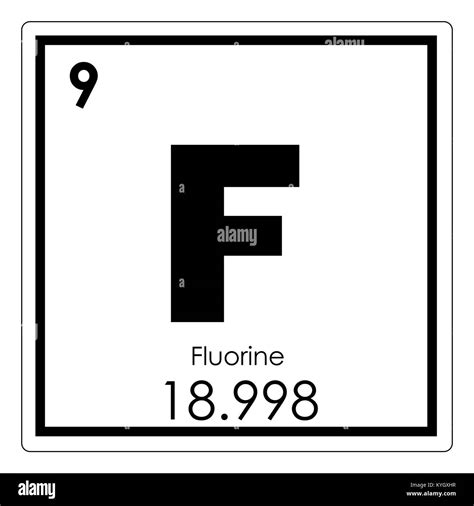 Fluorine chemical element periodic table science symbol Stock Photo - Alamy
