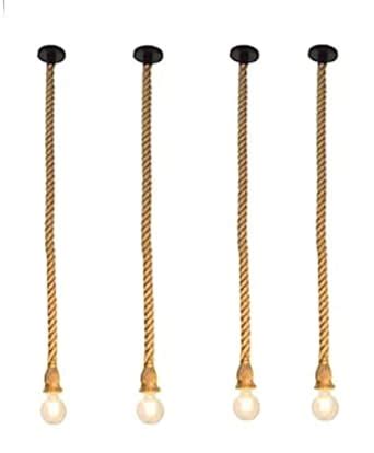 Buy NOXART Straight Jute Rope Hanging Lamp | Pendant Lights | Beige ...