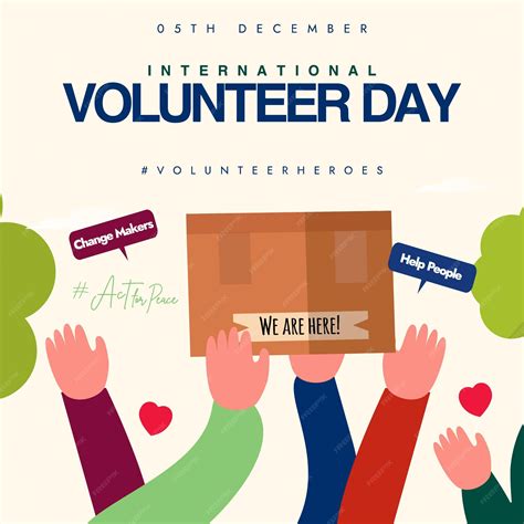 Premium Vector | International Volunteer Day 5th December Volunteer day ...