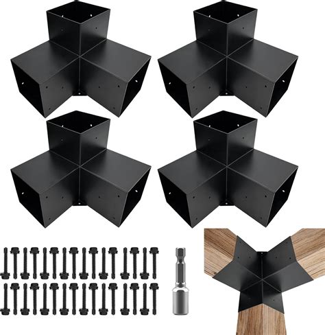 Amazon.com: ITeVe.GD 3-Way Pergola Brackets Kit,Woodwork Right Angle Corner DIY Brackets for 6 ...