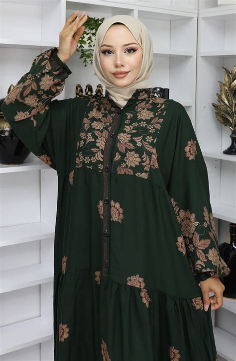 Emerald Green Hijab Dress 2045-01 | Sefamerve