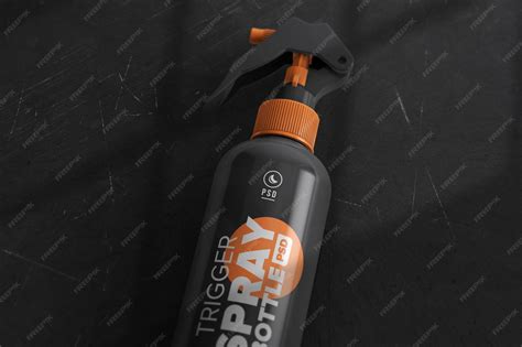 Premium PSD | Close up of trigger spray bottle mockup