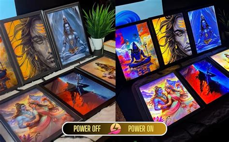 Shiv Ji Adiyogi LED Photo Frame : Shiv Ji Frames for wall, 8 x 12 Inch ...