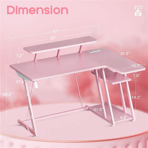 Buy MOTPK Gaming Desk L Shaped, Small Corner Desk with Storage Shelf ...