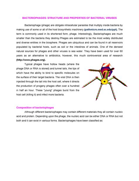 Microbiology notes 10 - BACTERIOPHAGES: STRUCTURE AND PROPERTIES OF ...