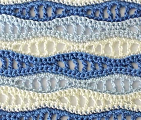 Wave Stitch Crochet Tutorial | Crochet stitches diagram, Crochet ...