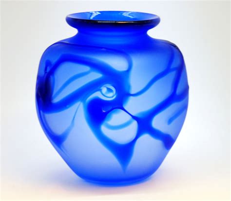 Trailed Blue Glass Vase | Handmade by Original Bristol Blue Glass