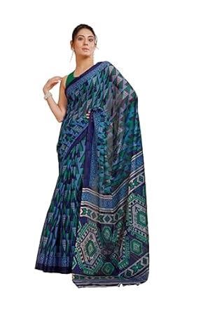 Buy Garden Vareli Women Chiffon Floral Print Shiroski Work Saree 86640 ...