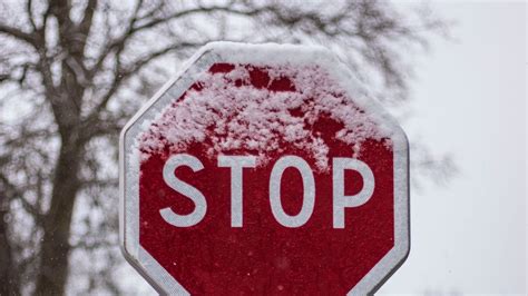 Wallpaper sign, stop, inscription, words, snow hd, picture, image