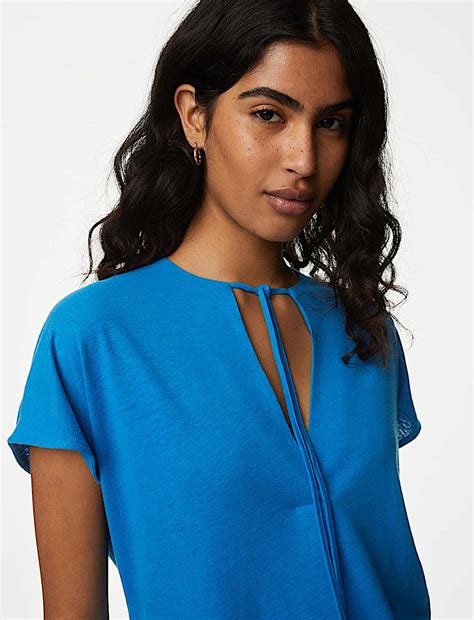 Buy Jersey V-Neck Blouse at Marks & Spencer