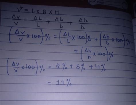 percentage error in length,bredth& height of a box is 2%,5%,&4% ...