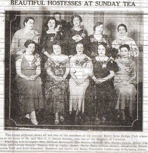 1935 Entre Nous Bridge Club - New Orleans - CreoleGen