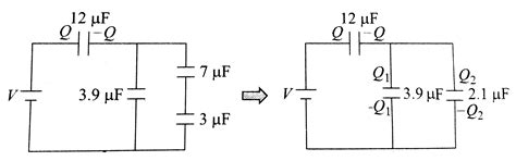 Four capacitors and a battery are connected as shown in. If the ...