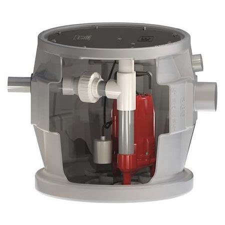 Liberty Pumps 24" x 24" 1 HP 41.0 gal. Simplex Sewage System 115V ...