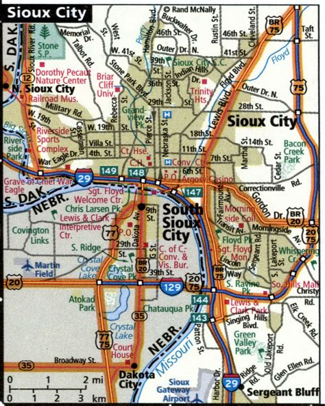 Sioux City road map for truck drivers toll and free highways map - usa