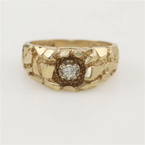 10kt Gold Diamond Nugget Ring | Property Room
