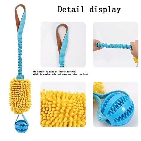 1pc Pet Dog Chewing Rope, Durable Tug-Of-War Elastic Traction Ball Chew ...