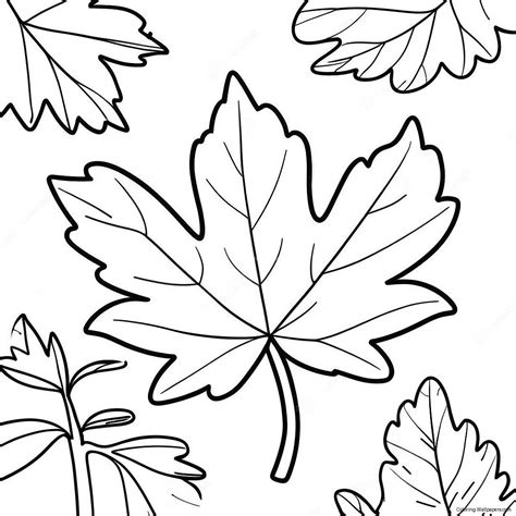Autumn Maple Leaf Coloring Page (39384-31134)