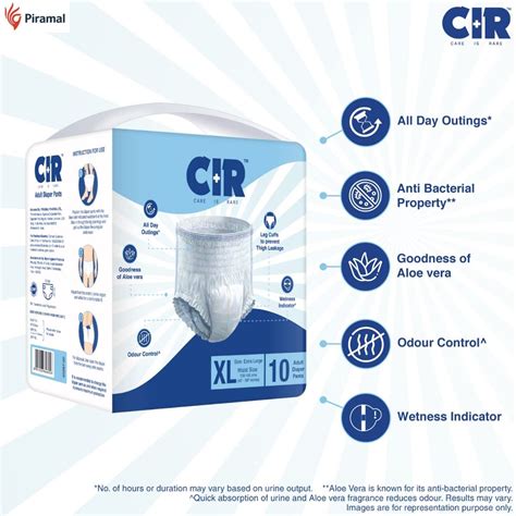 CIR Adult Diaper Pants XL, 10 Count Price, Uses, Side Effects ...