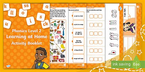 Phonics Level 2 Activity Booklet Ages 4 to 5 (teacher made)