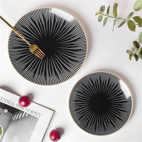 Lunaria Ceramic Snack Plate Black 8 Inch Online - Premium Snack Plate ...
