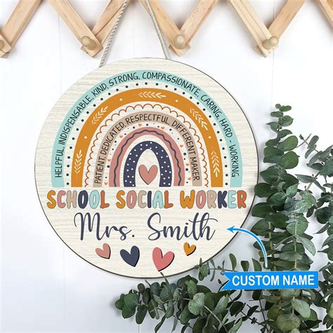 Personalized Welcome Sign, School Social Worker Office Sign, Social Worker Gifts, Psychologist ...