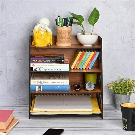 Gift Kya De GKD Bookshelf/Storage Shelves/Book Rack, 4-Tier Wooden Book ...