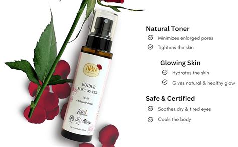 RBN Rose Water – 100% Pure & Organic, Edible Grade | Natural Face Toner ...